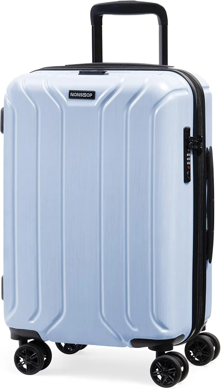 NONSTOP New York Elite Luggage Expandable Lightweight Spinner Wheels hard side shell Travel Suitcase Set, TSA Lock, Double USB Port, 3 packing cubes, Sky Blue, 3-piece Set (20/24/28) W/Power Bank