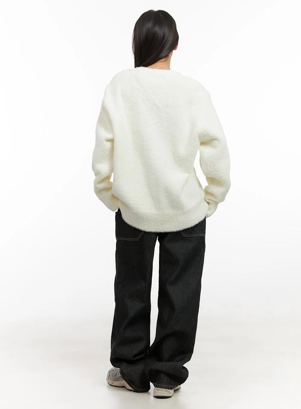 Oversized Solid Knit Cardigan CD411