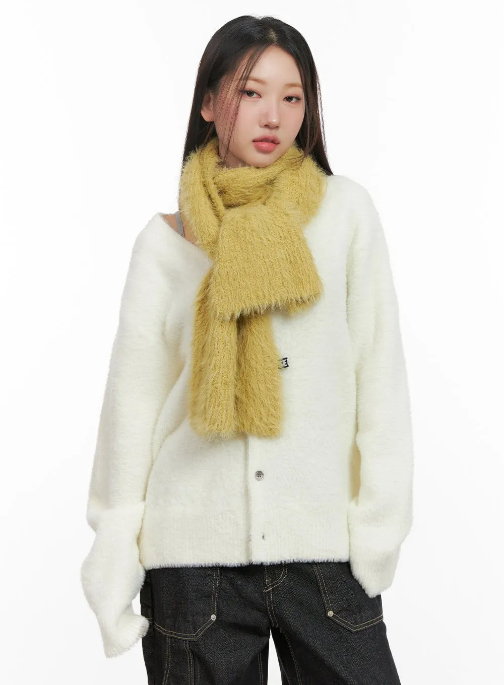 Oversized Solid Knit Cardigan CD411