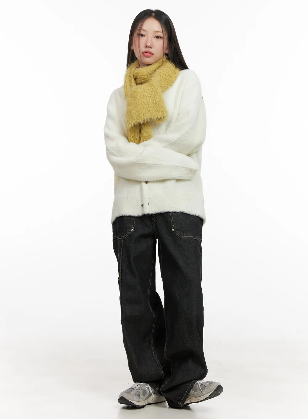 Oversized Solid Knit Cardigan CD411