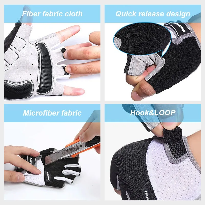 Padded Half Fingered Sports Gloves Gym Fitting