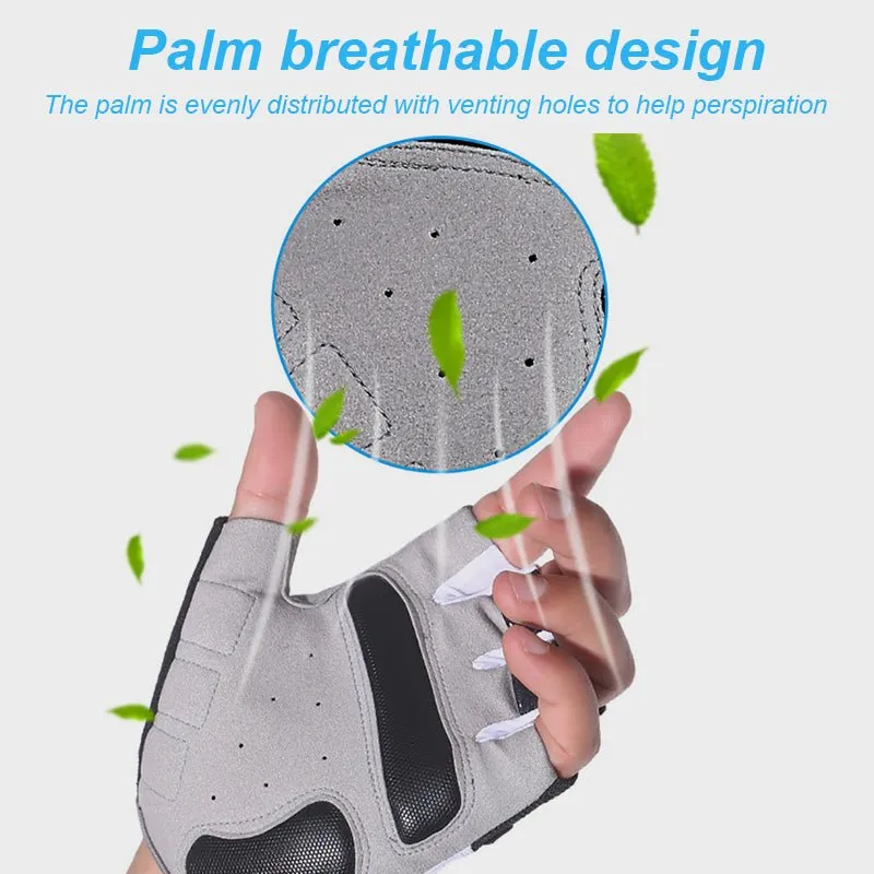 Padded Half Fingered Sports Gloves Gym Fitting