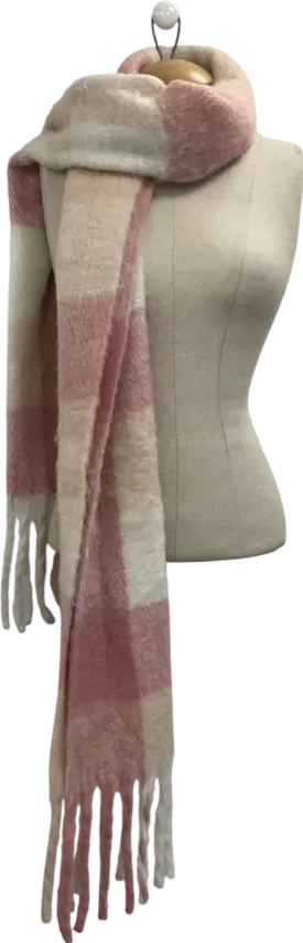 Pink Stripe Brushed Scarf