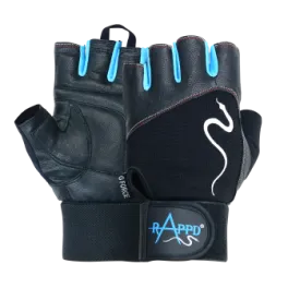 Rappd - G force Leather Gloves With Wrist Wrap Blue