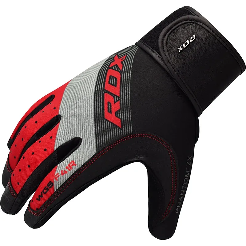 RDX F41 Full Finger Long Wrist Support Strap Heavy Weight Lifting Gym Gloves