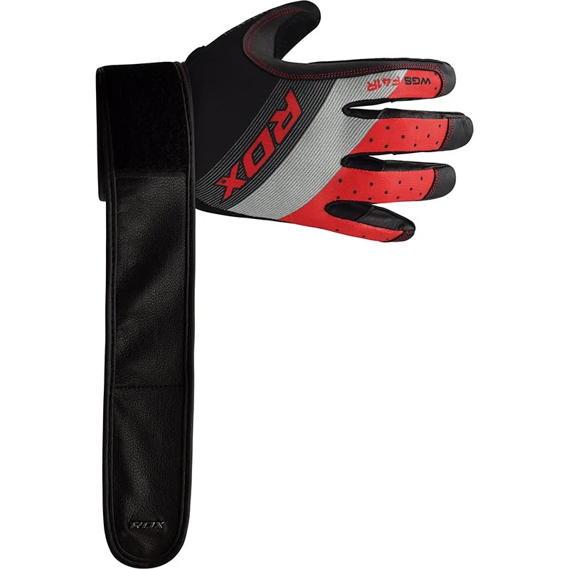 RDX F41 Full Finger Long Wrist Support Strap Heavy Weight Lifting Gym Gloves