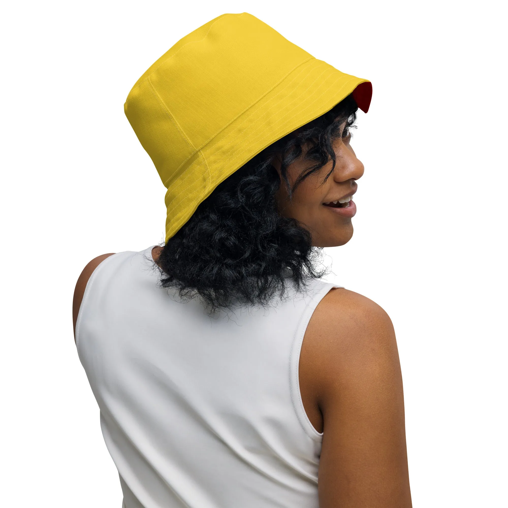 Red and Yellow Reversible unisex bucket hat, Beach Hat, Cruising Hat, boating Hat, Summer Hat