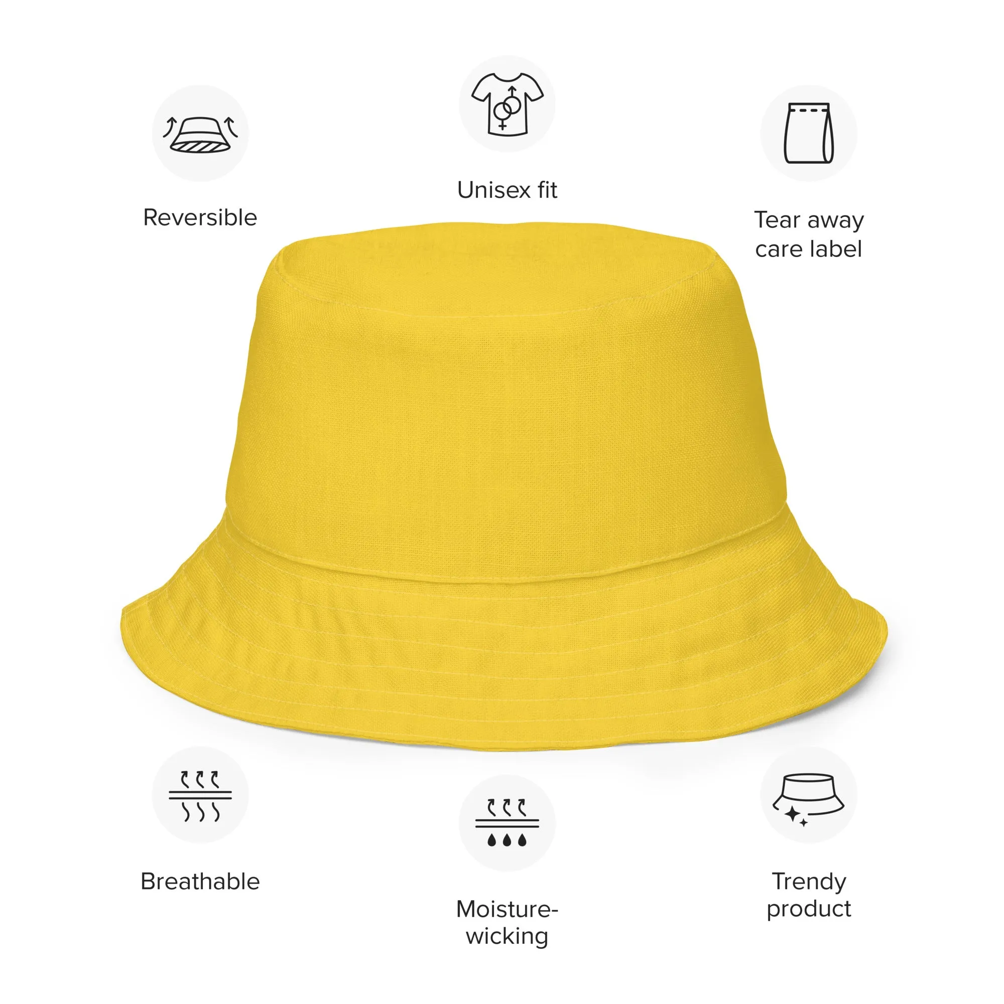 Red and Yellow Reversible unisex bucket hat, Beach Hat, Cruising Hat, boating Hat, Summer Hat