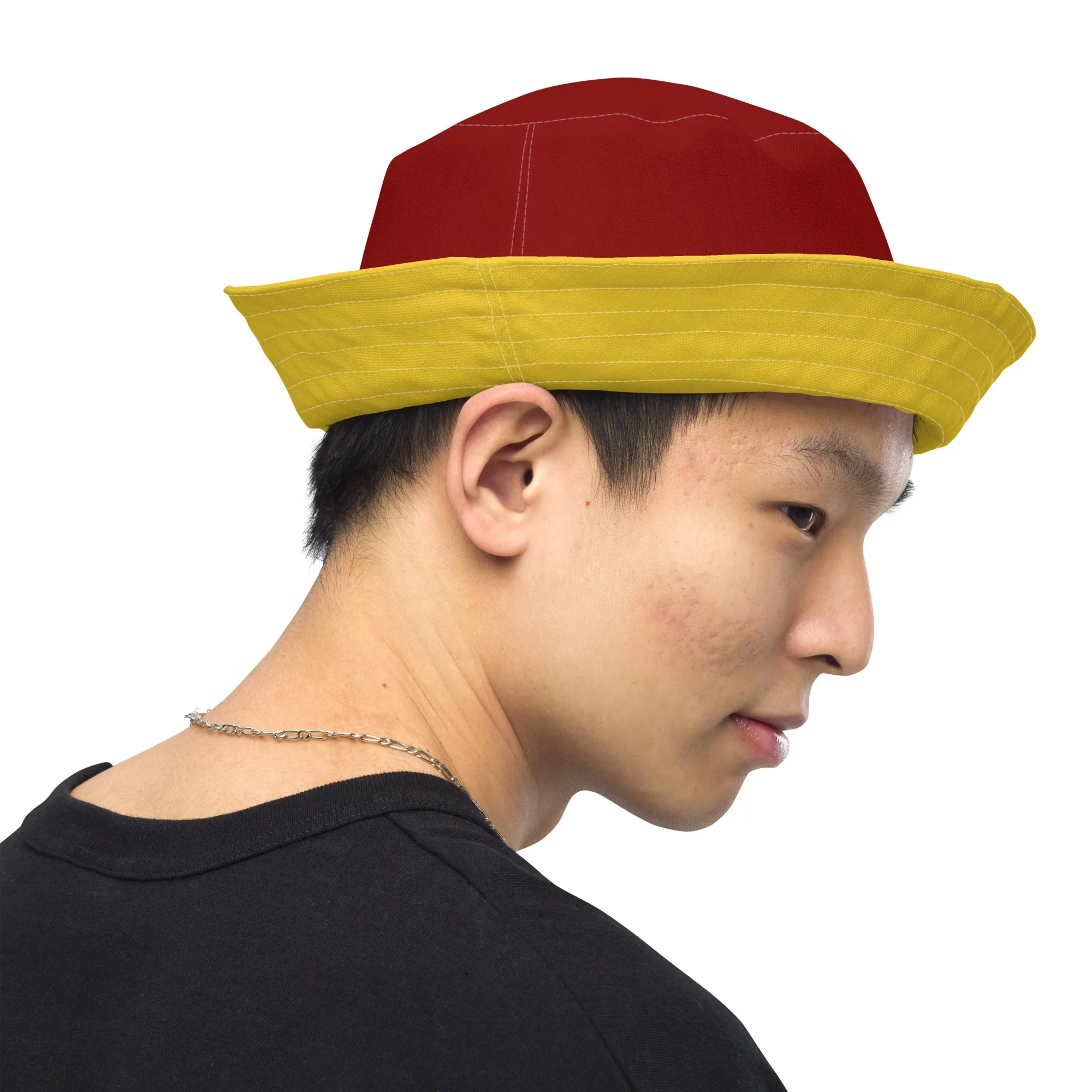 Red and Yellow Reversible unisex bucket hat, Beach Hat, Cruising Hat, boating Hat, Summer Hat