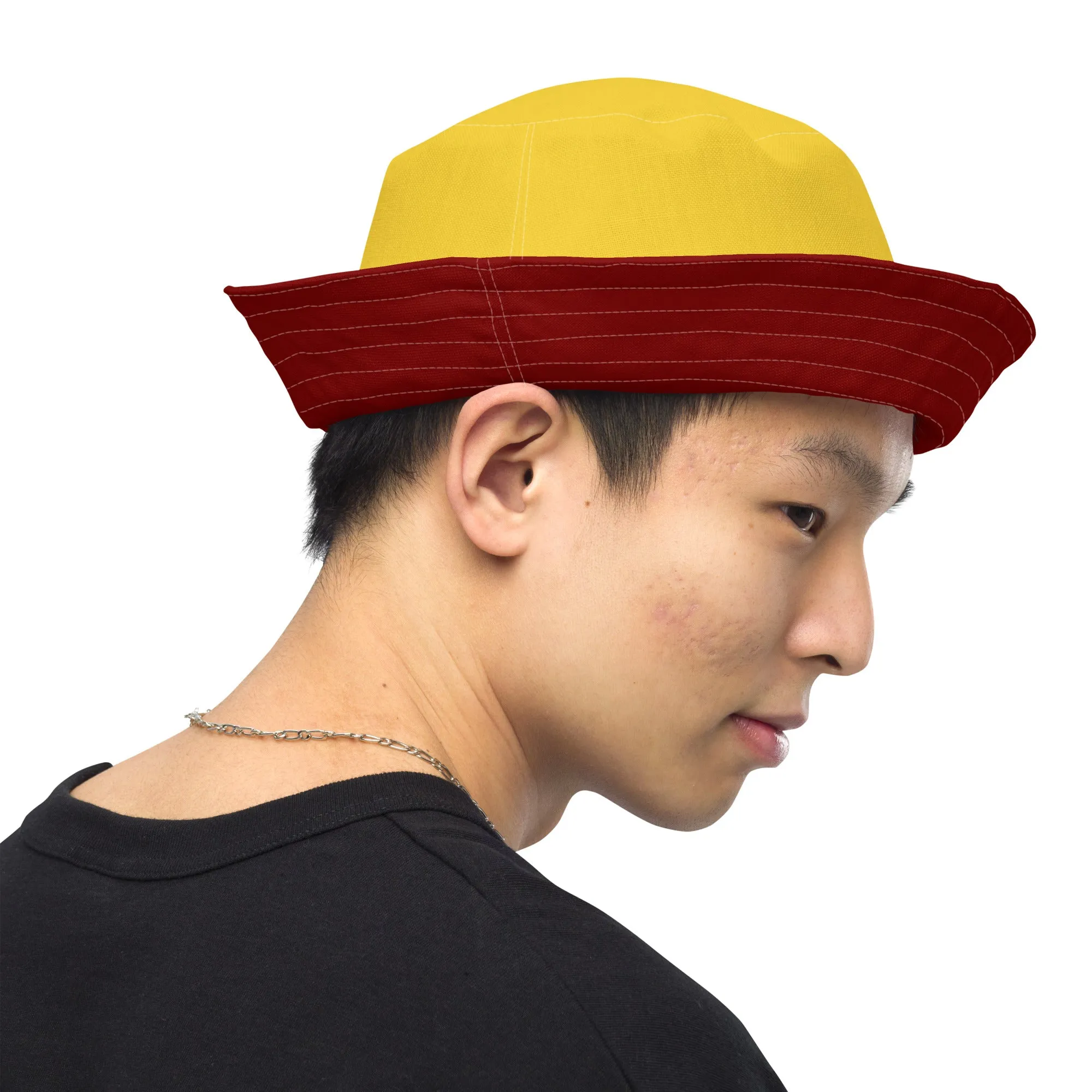 Red and Yellow Reversible unisex bucket hat, Beach Hat, Cruising Hat, boating Hat, Summer Hat