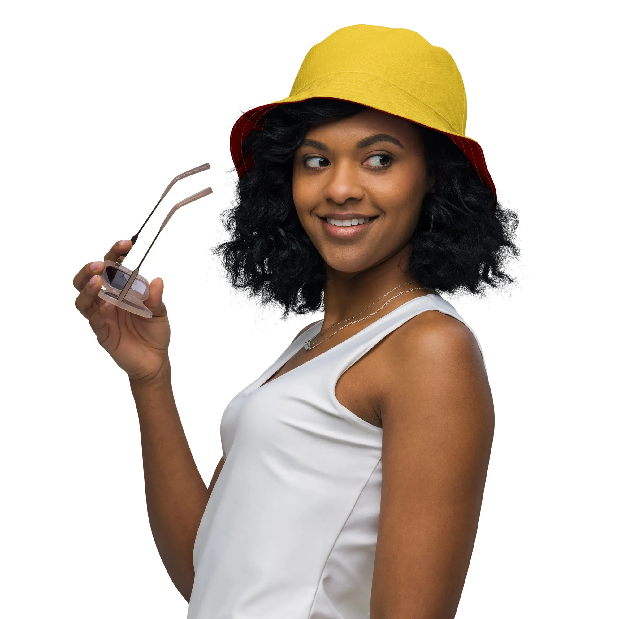 Red and Yellow Reversible unisex bucket hat, Beach Hat, Cruising Hat, boating Hat, Summer Hat