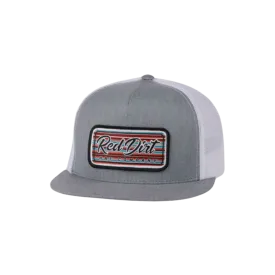 Red Dirt Hat Men's Mesh Back Snapback Patch Light Grey Cap