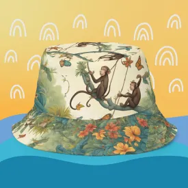Reversible bucket hat Monkeys Around