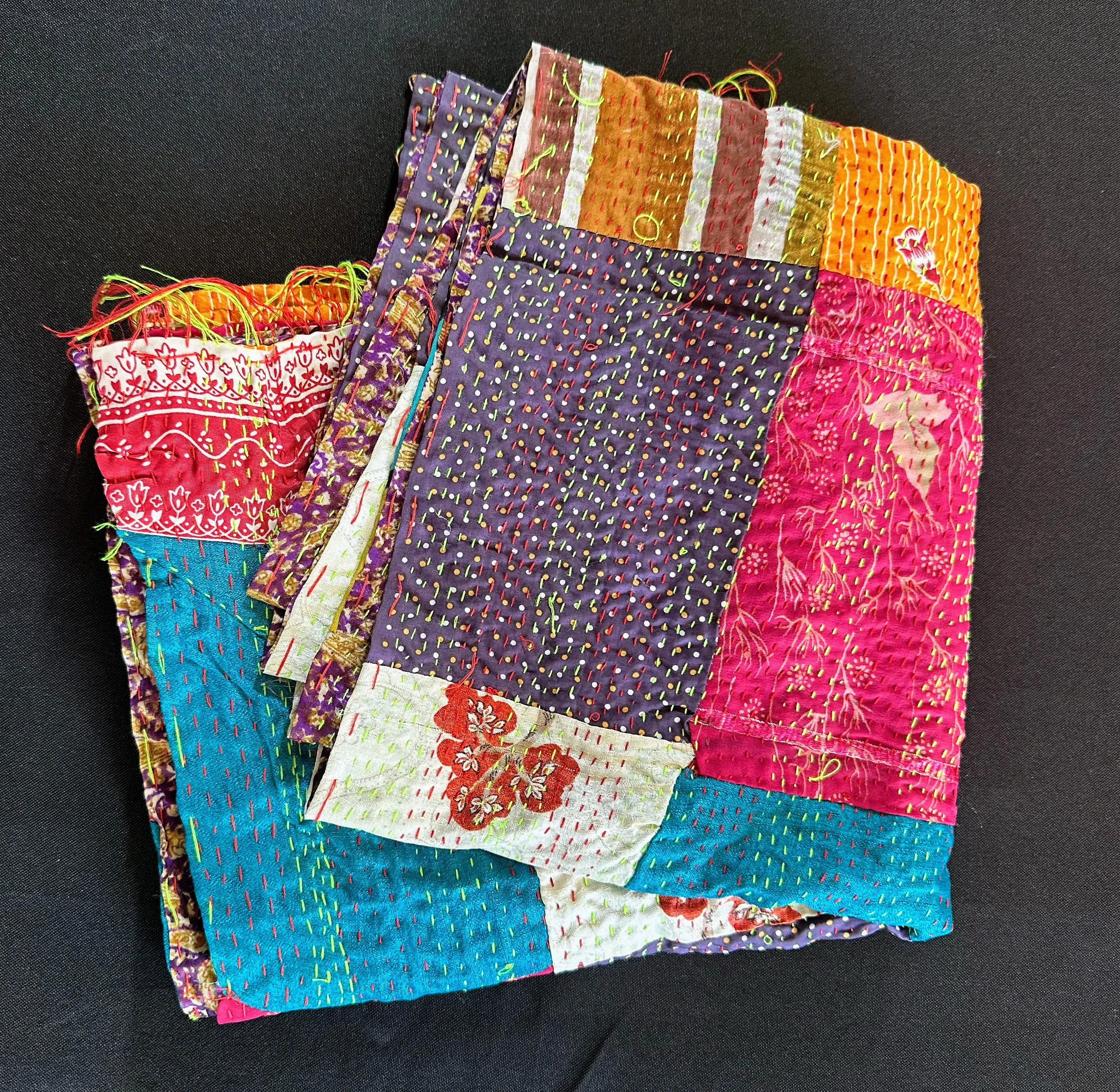 Reversible Upcycled Silk Scarf [D16]