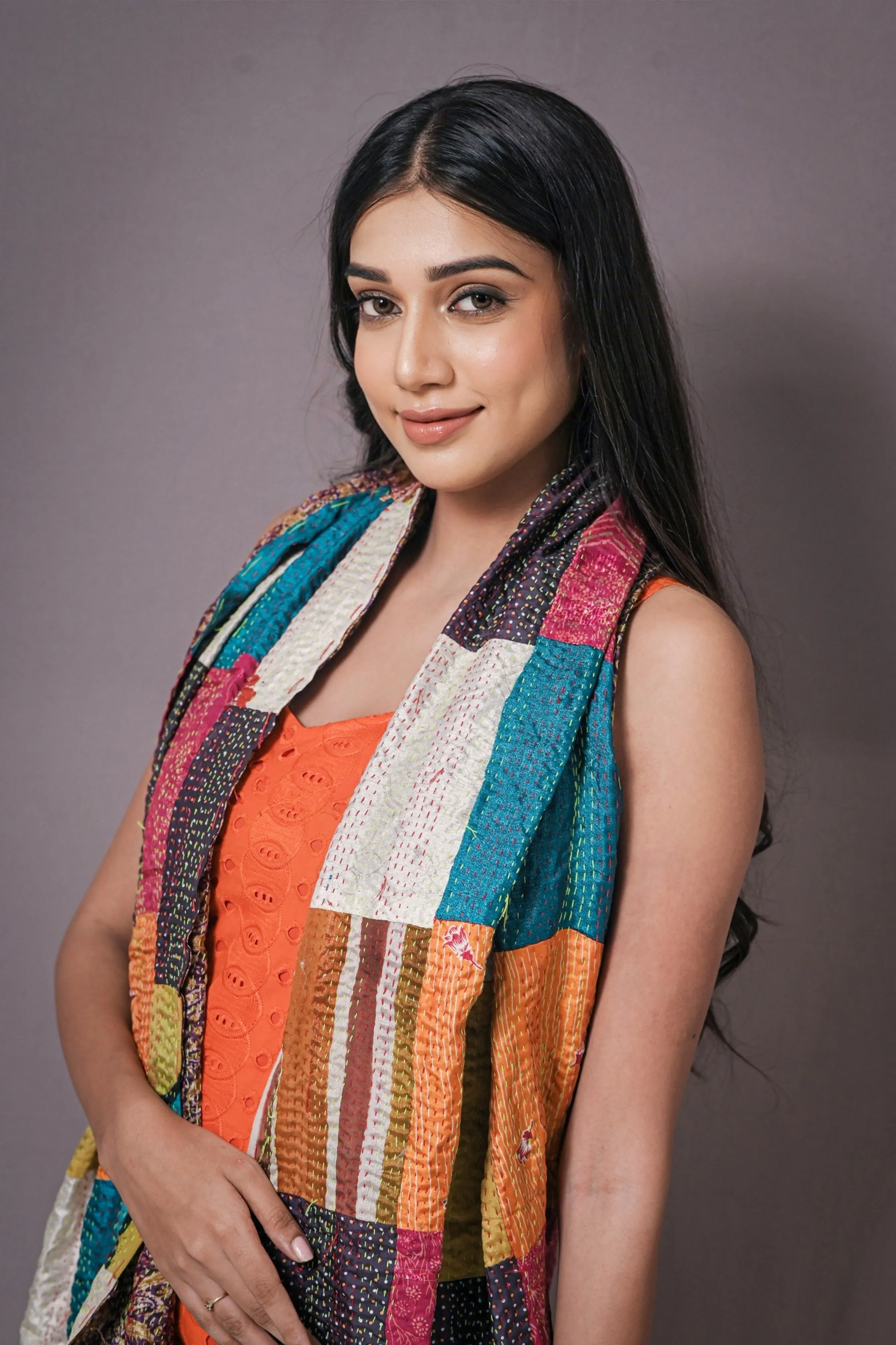 Reversible Upcycled Silk Scarf [D16]
