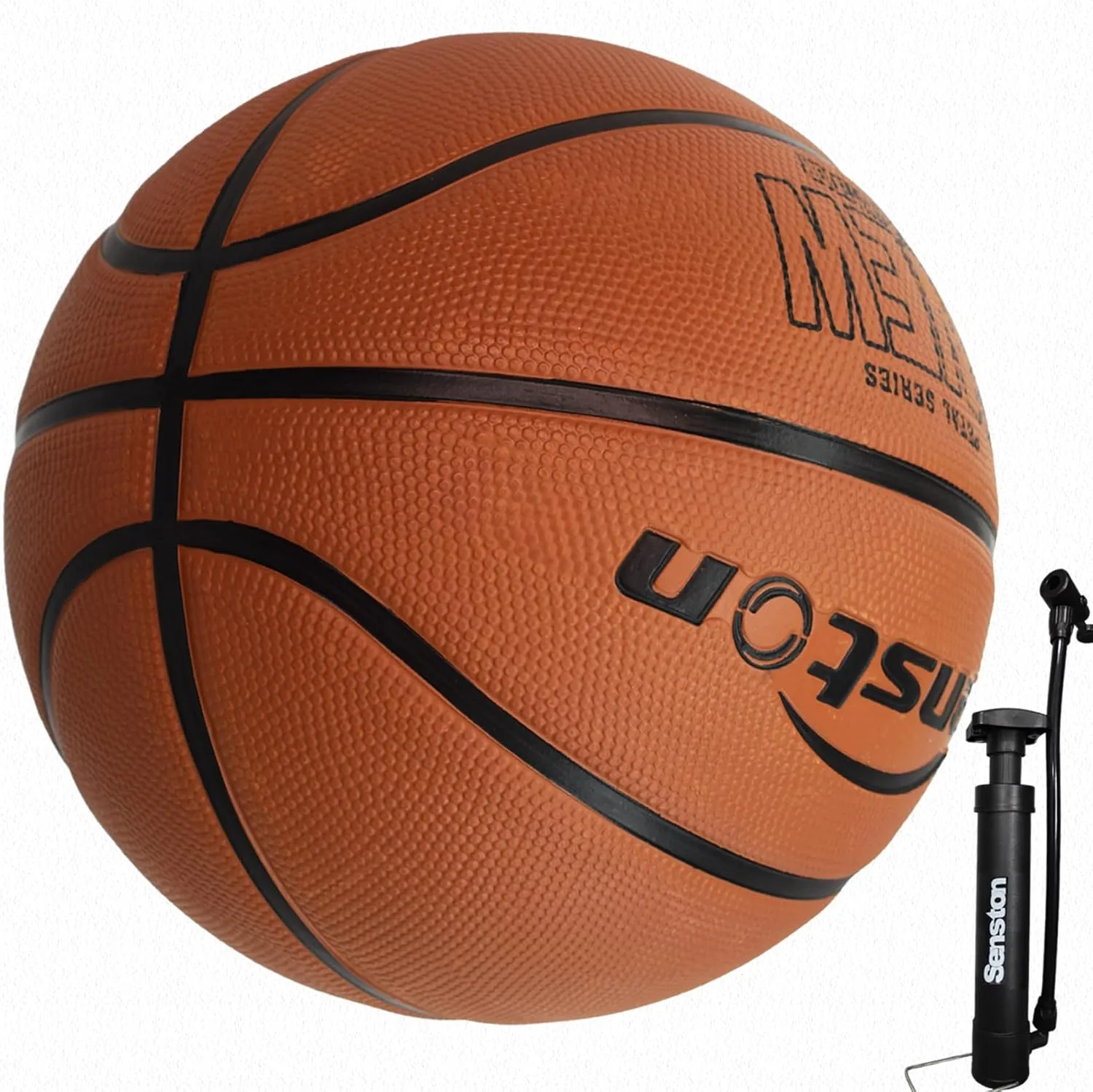 Senston 29.5'' Basketball Outdoor Indoor Rubber Basketball Ball Official Size 7 Basket Ball with Pump