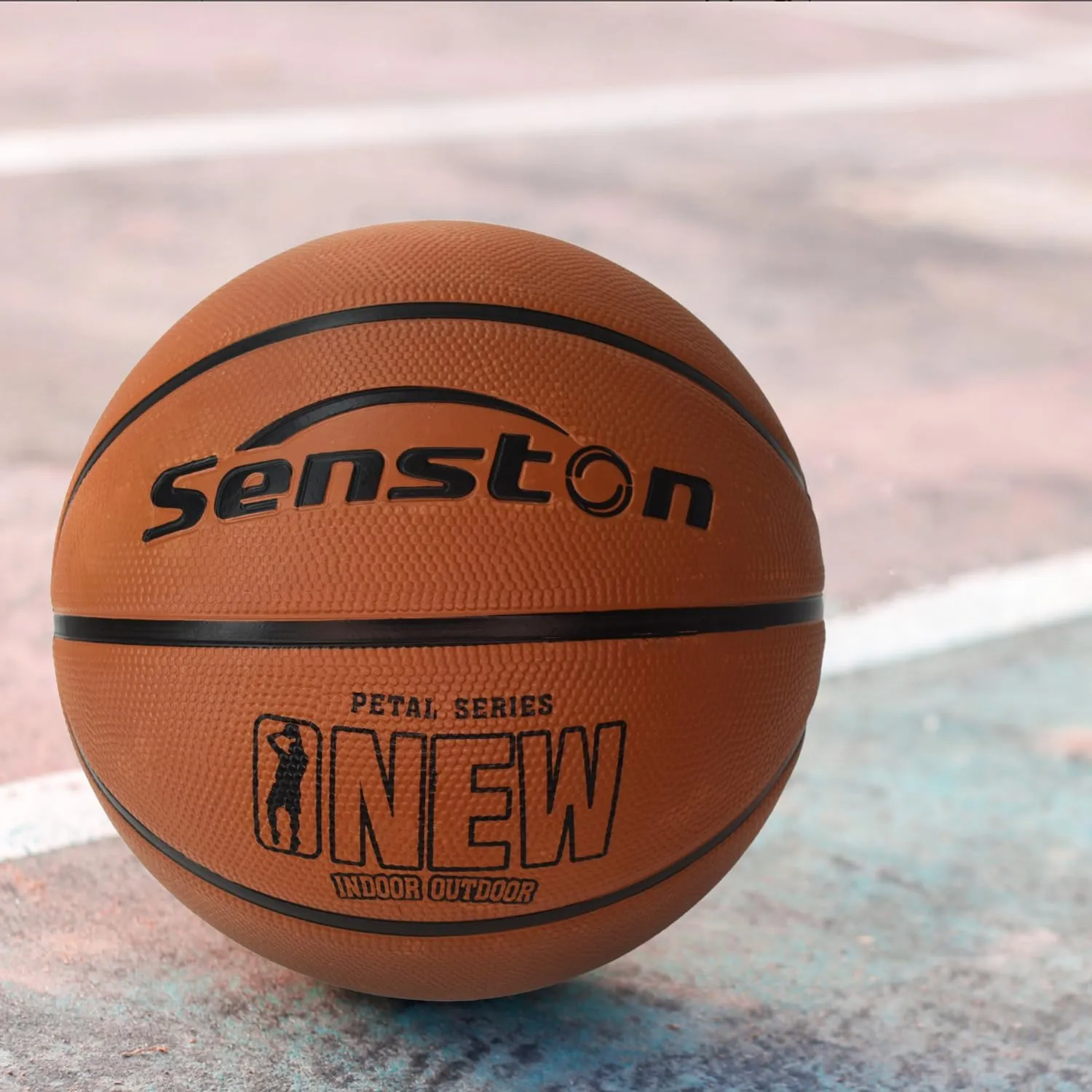 Senston 29.5'' Basketball Outdoor Indoor Rubber Basketball Ball Official Size 7 Basket Ball with Pump