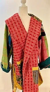 Spring Drifter Coat: Kantha Comfortable and Warm (Patchwork)