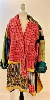 Spring Drifter Coat: Kantha Comfortable and Warm (Patchwork)