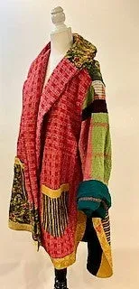 Spring Drifter Coat: Kantha Comfortable and Warm (Patchwork)