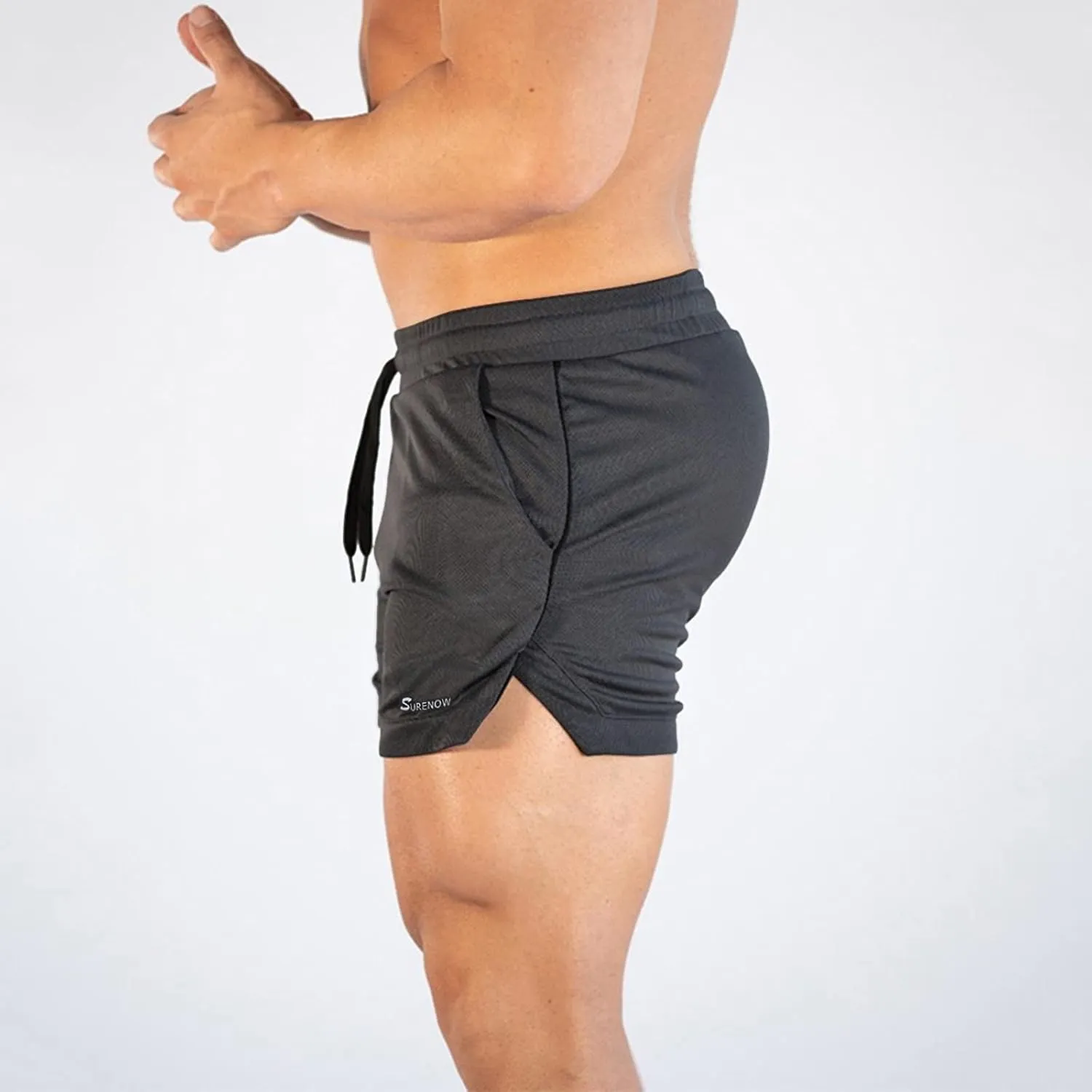 Surenow Mens Running Gym Shorts 3 Inch Breathable Lightweight Athletic Sport Shorts Training Workout Shorts with Pockets
