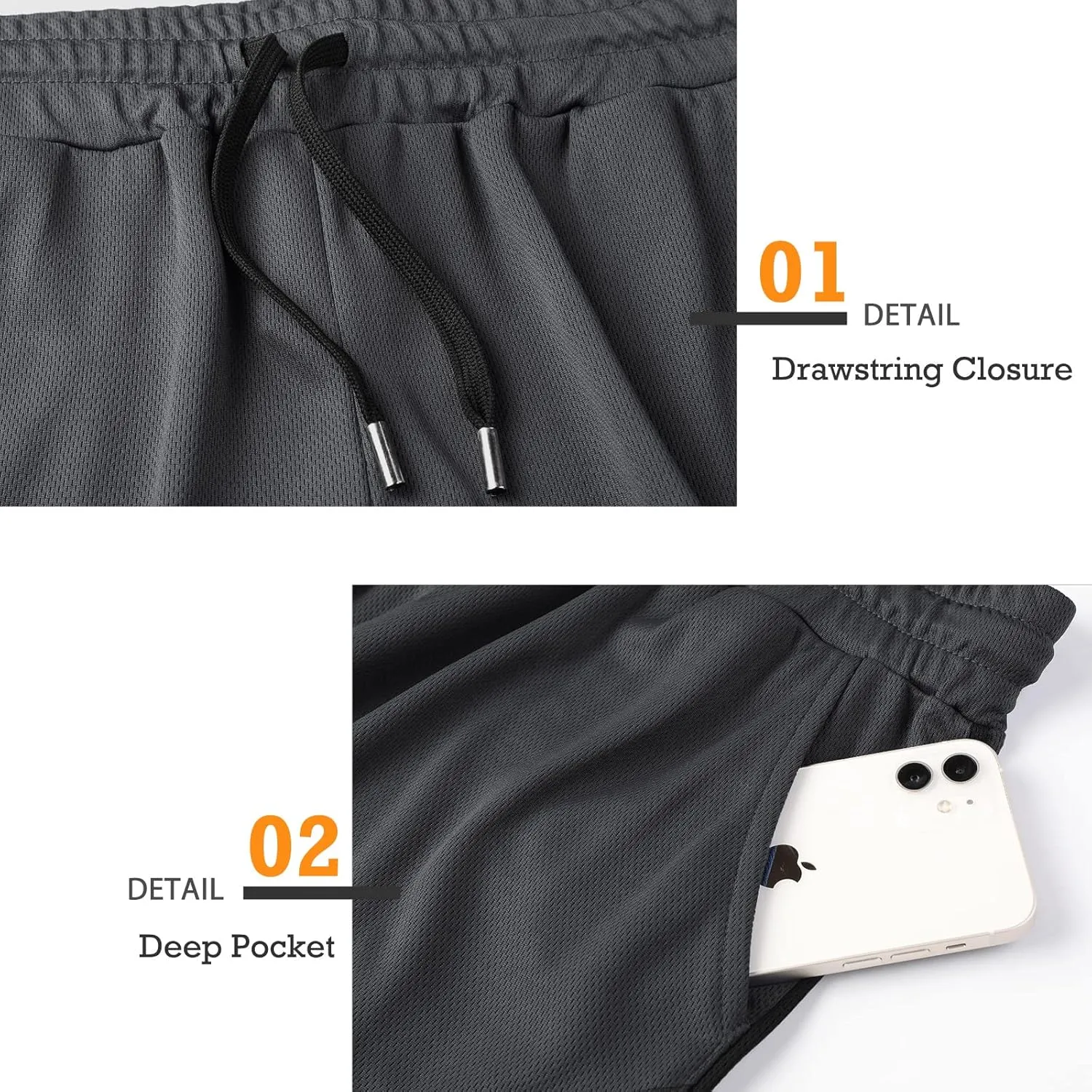 Surenow Mens Running Gym Shorts 3 Inch Breathable Lightweight Athletic Sport Shorts Training Workout Shorts with Pockets