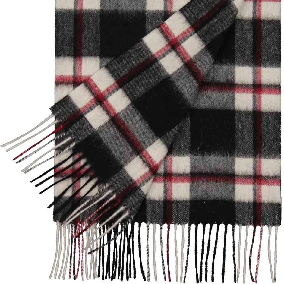 Swanndri - Unisex Wool Scarf - High Street Check - Red, White & Black
