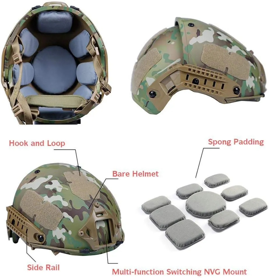 Two-in-one Outdoor Airsoft Tactical Helmet Field Equipment Helmet, Adjustable ABS Protective Helmet