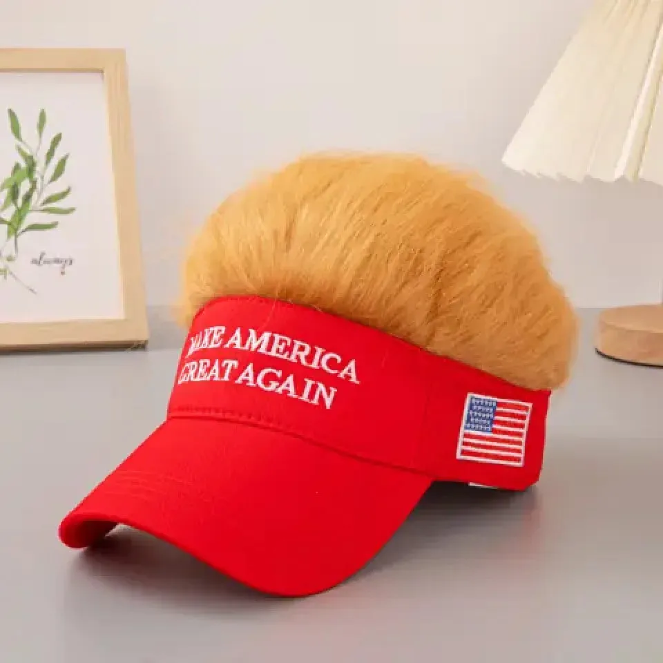 Unique Gift,2024 New American Wig Cap Baseball Cap, Golf Cap, Trump Embroidery Cap