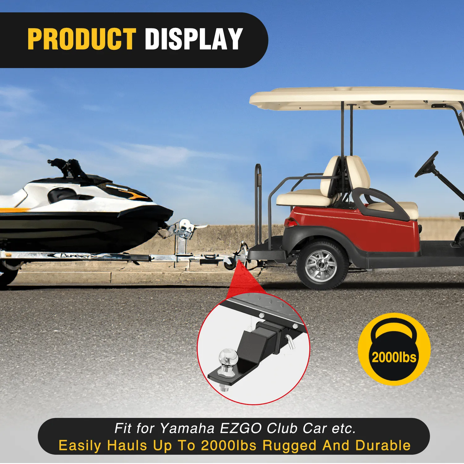 Universal Golf Cart Trailer Hitch 2inch Receiver