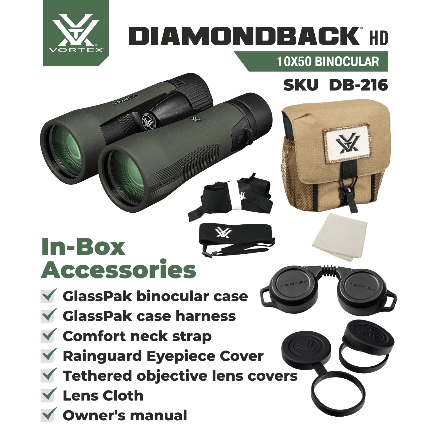 Vortex Optics Diamondback HD 10x50 Binocular (DB-216)