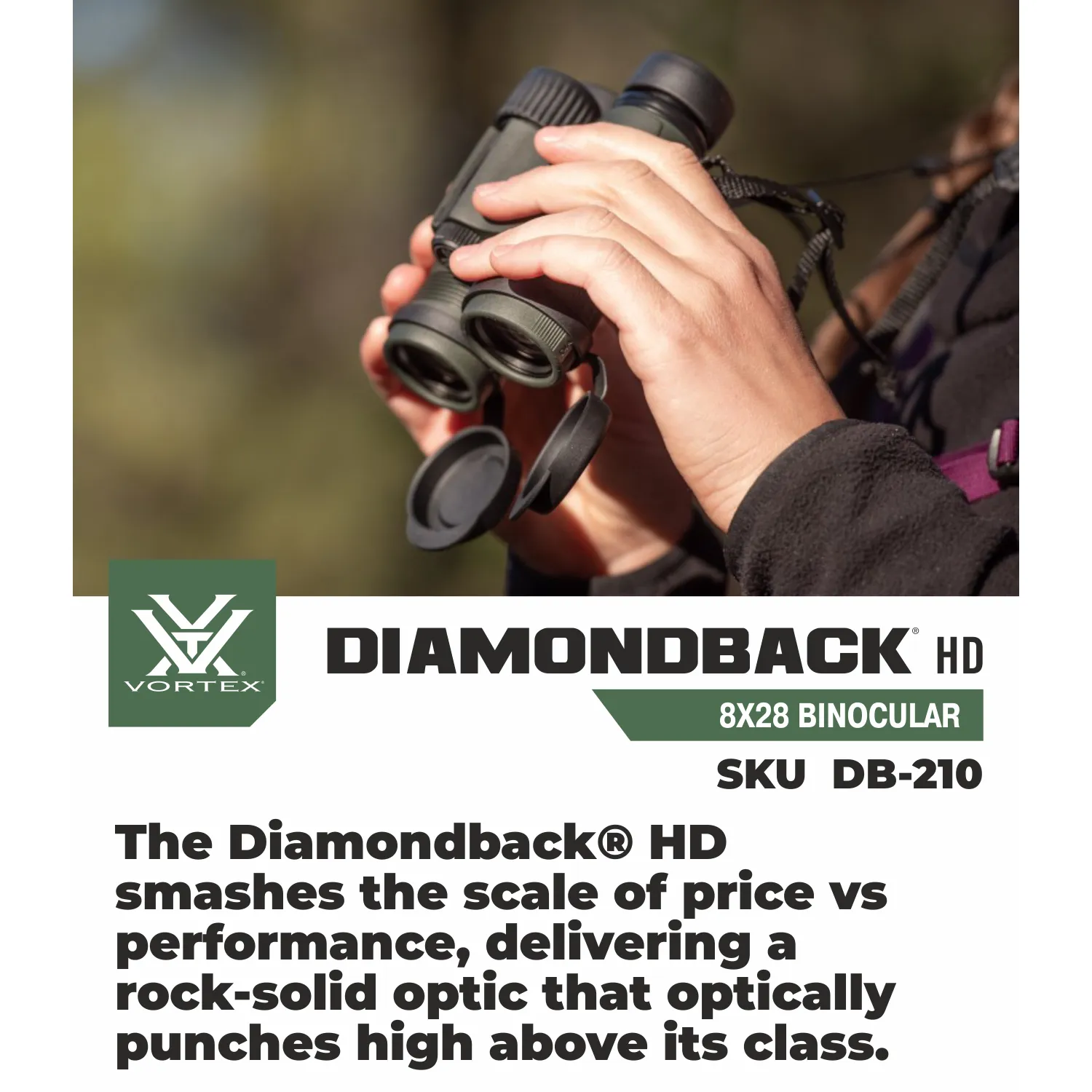 Vortex Optics Diamondback HD 8x28 Binocular (DB-210)