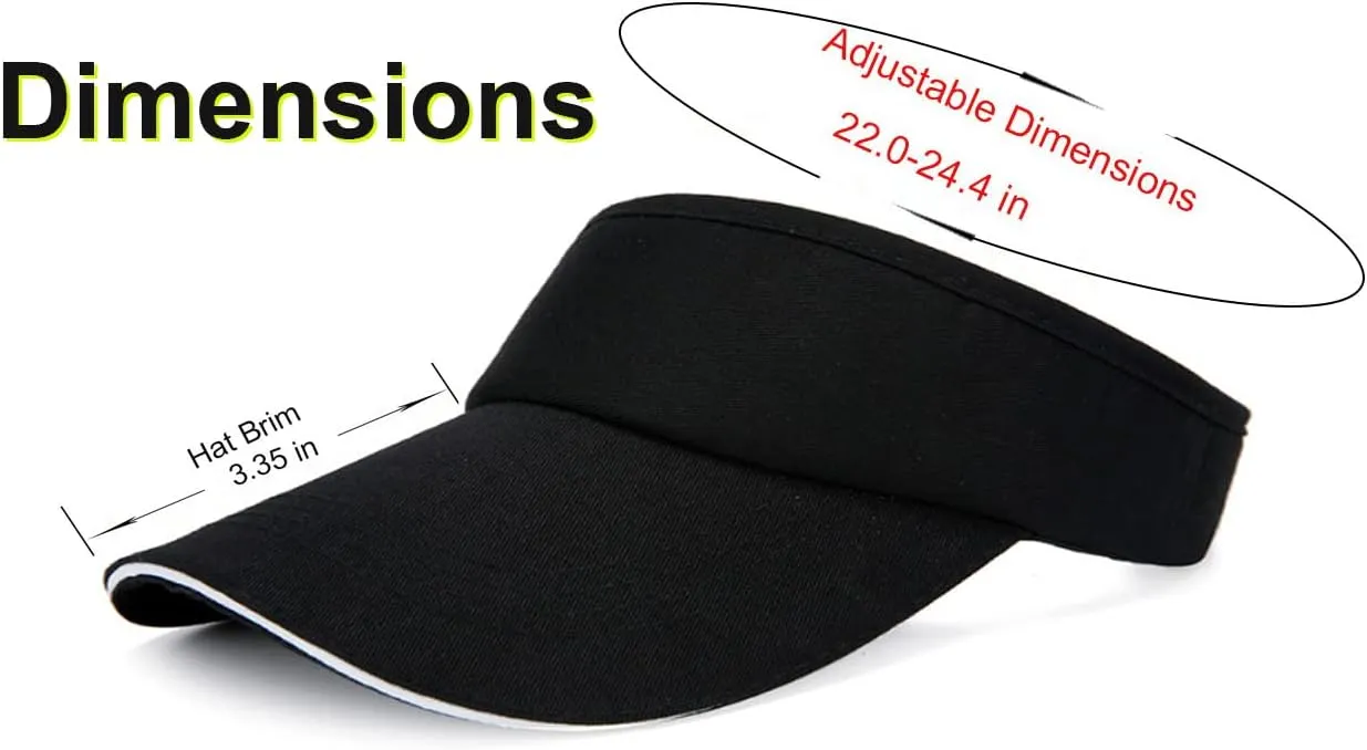VOVCIG Adjustable Empty Top Sun Hat White Visors for Women Beach Sports Sun Hat Men Women Sun Sports Visor Hat