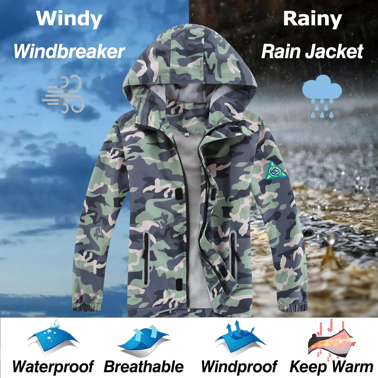 Waterproof Kids Rain Jackets With Hood,Lightweight Toddler Raincoat For Boys Girls??Kids Clothes Windbreaker Jacket