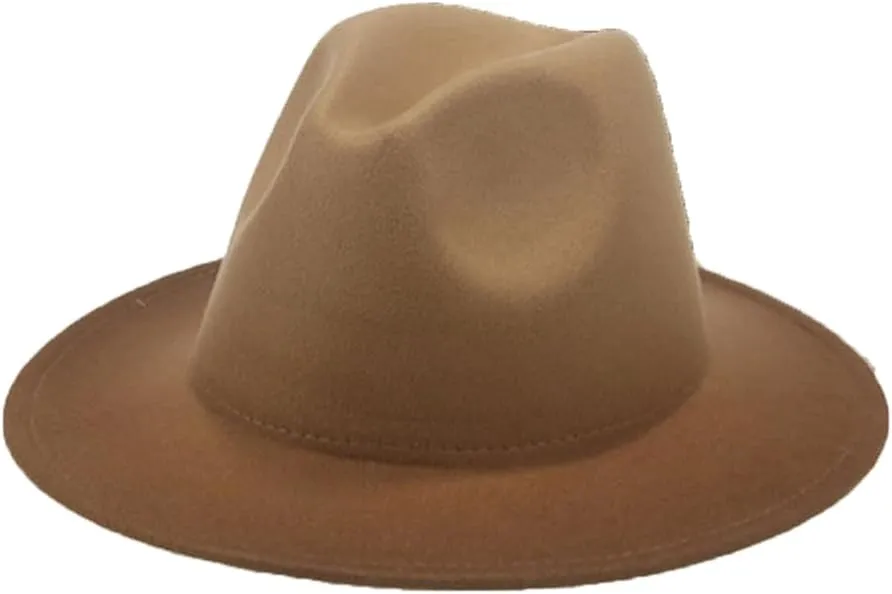 Womens Fedora Hats Gradient Color Patchwork Unisex Hats Felted Black Red Street Casual Hat