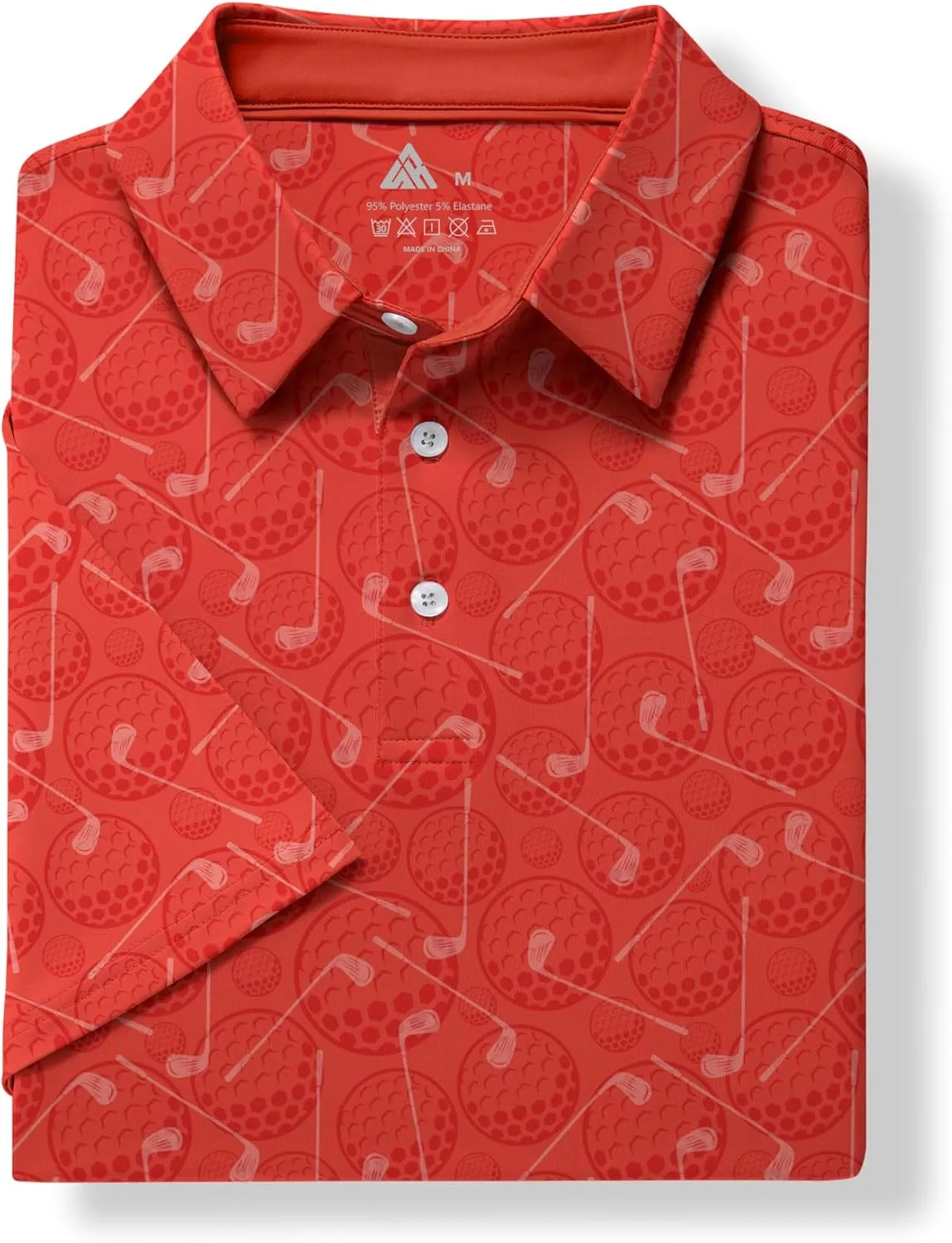 ZITY Men's Golf Shirts Short Sleeve Moisture Wicking Performance Print Patterns Casual Collared Golf Polo Shirt for Men