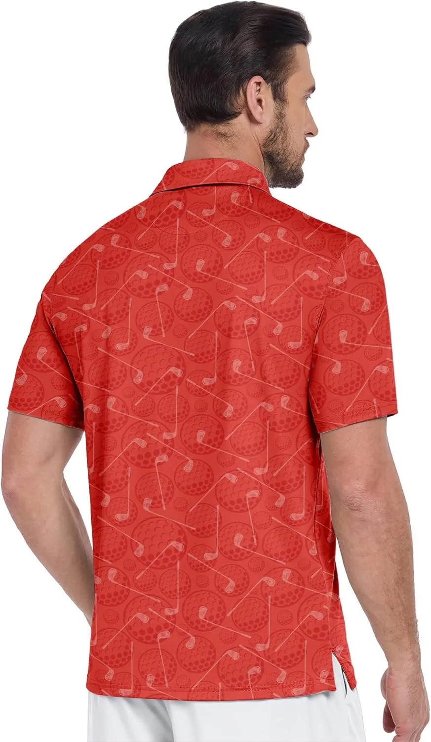 ZITY Men's Golf Shirts Short Sleeve Moisture Wicking Performance Print Patterns Casual Collared Golf Polo Shirt for Men